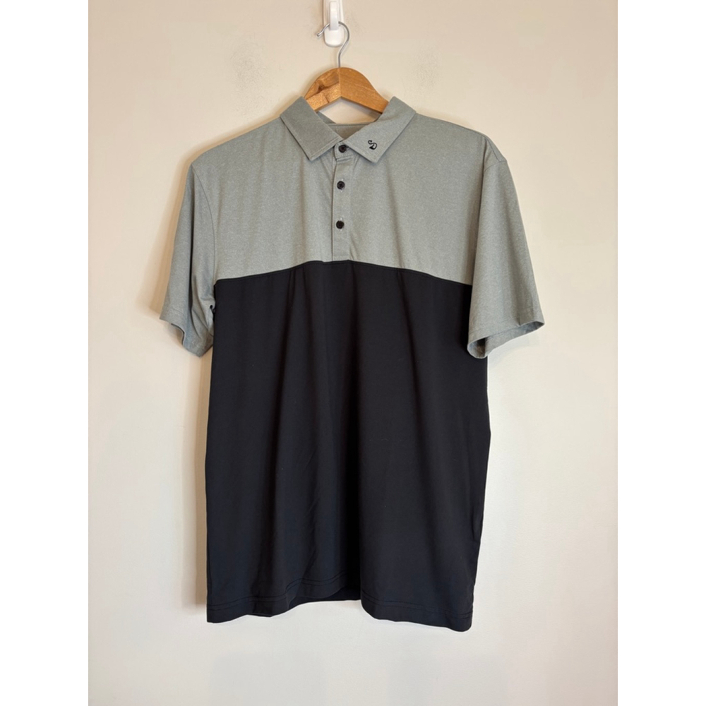 Swannies Golf Mens Polo Short Sleeve Black Gray Medium